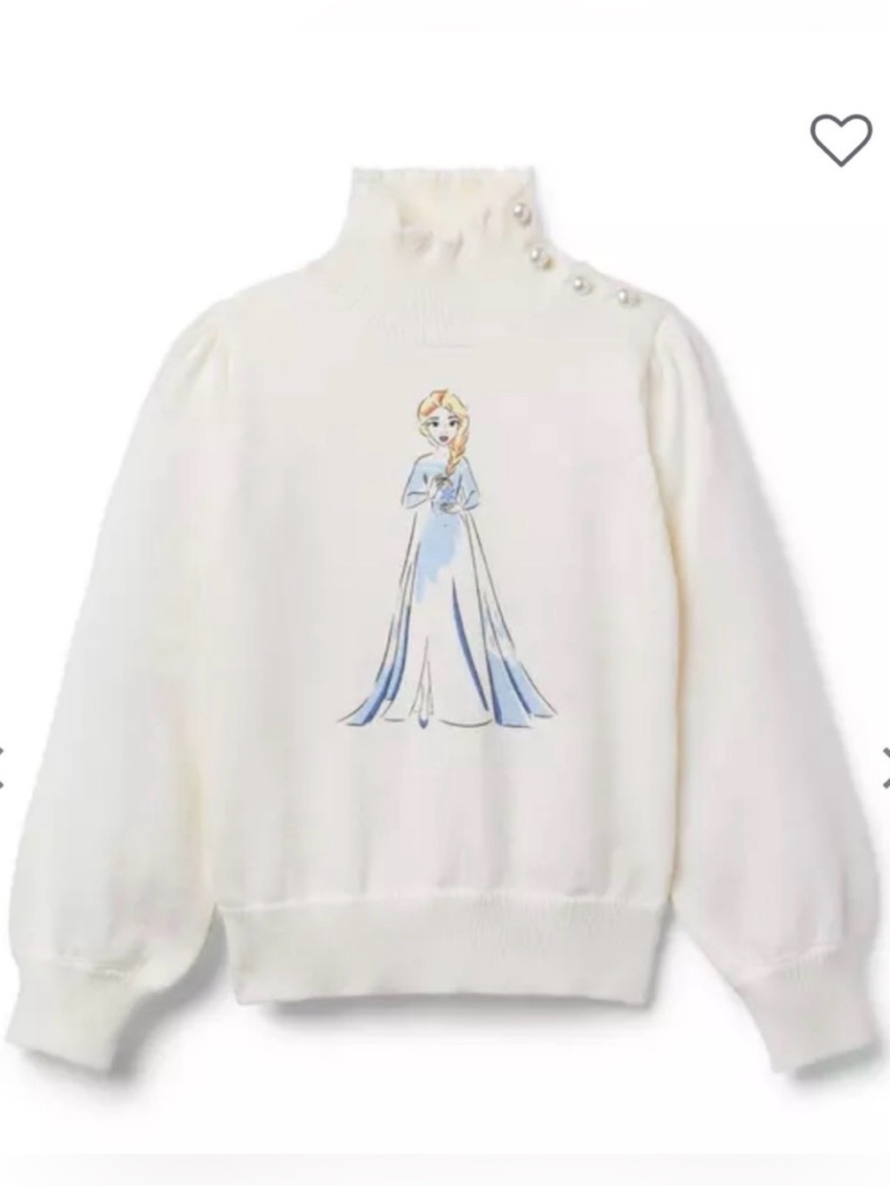Janie and Jack Disney Frozen Elsa Sweatshirt NWT Girls 12-18 Months Cream